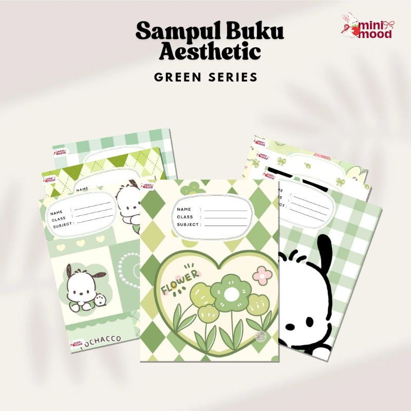 

Minimood.co | [ISI 6LEMBAR] Sampul Buku Aesthetic - Green Series | Sidu Standar Cover Book Lengkap Anak TK SD SMP SMA SMK Lengkap Lucu Coquette Grid Pochacco Love Flower Sanrio Kotak