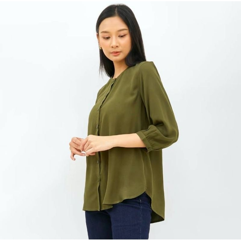 Arwen Dark Green Blouse - Blouse Wanita