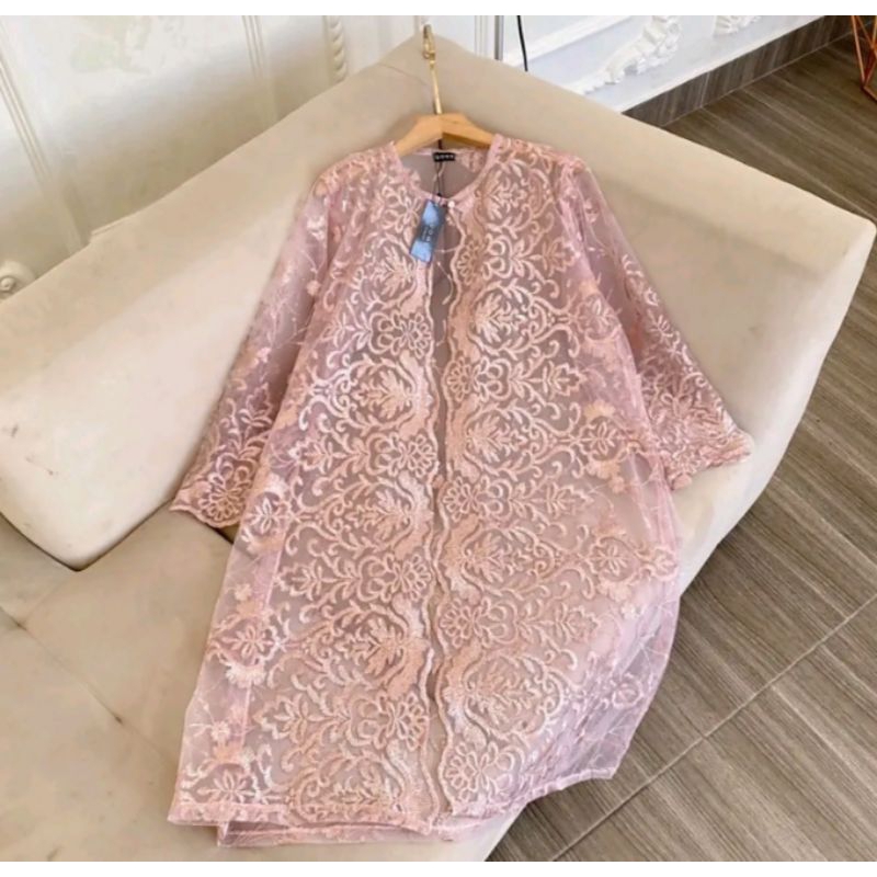 Promo  Atasan Tunik Wanita Cantik Viral 2025 Full Brokat Cantik Elegan