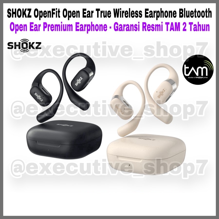 SHOKZ OpenFit Open Ear True Wireless Earphone Bluetooth - Open Ear Premium Earphone - Garansi Resmi 