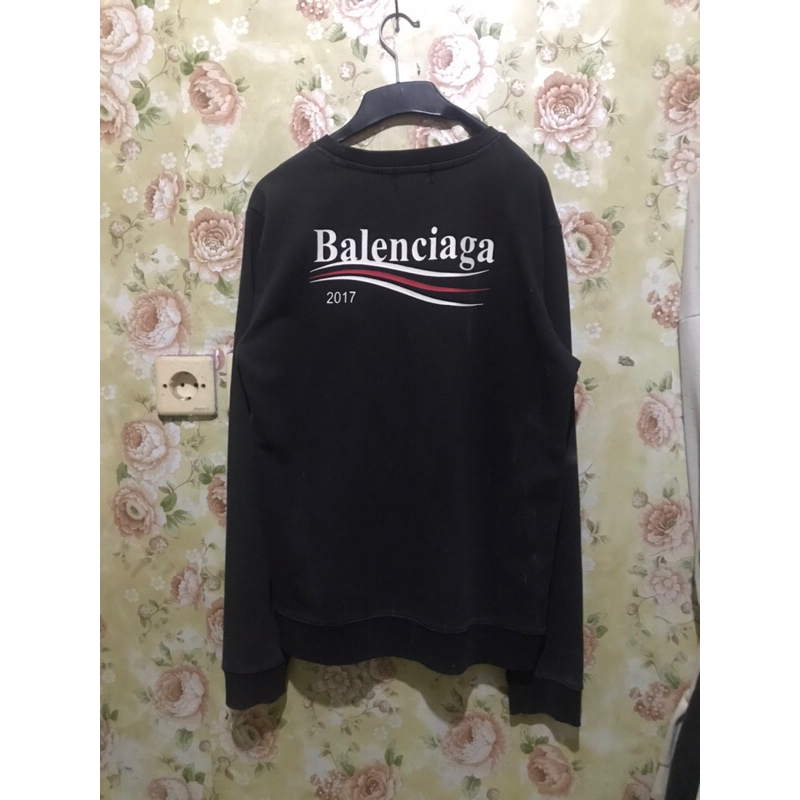 crewneck balenciaga 2017 big logo black
