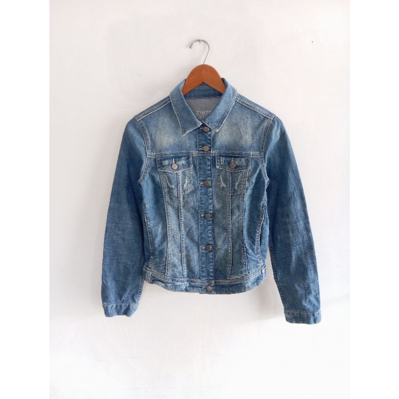 jaket jeans denim wanita Zara basic