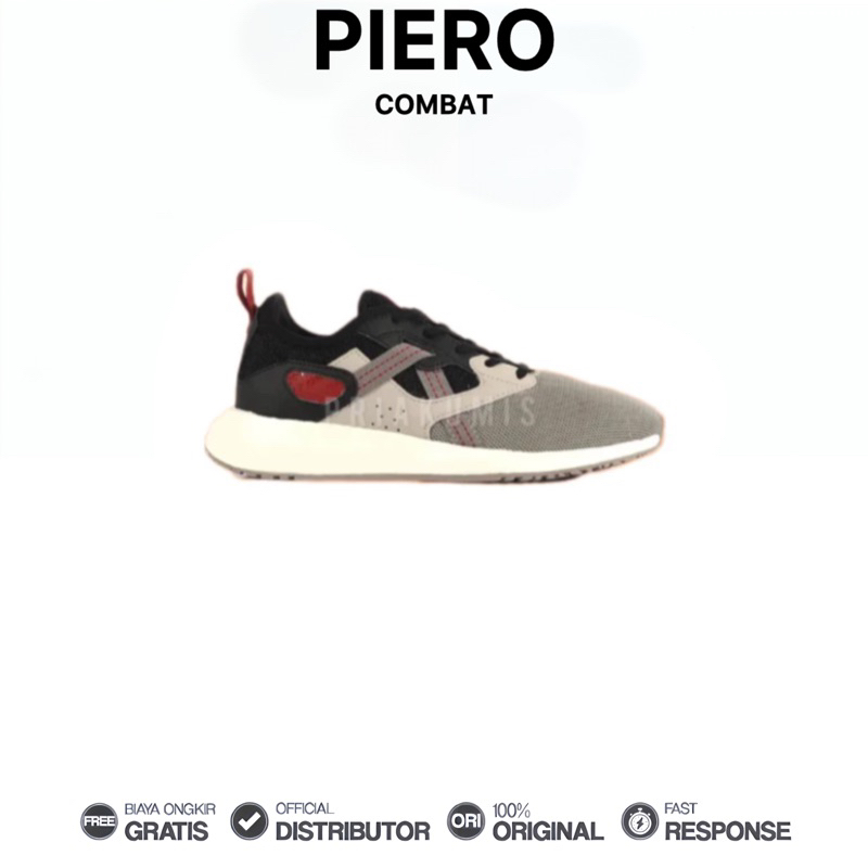 Piero - Sepatu Combat Sneakers Casual Unisex Wanita Pria Original 100%