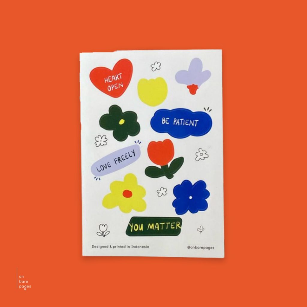 

On Bare Pages sticker sheet a6 love freely - stiker journaling
