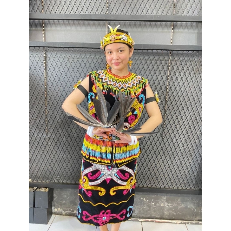 BAJU ADAT TRADISIONAL DAYAK KENYAH DEWASA M - PAKAIAN ADAT DAYAK KENYAH - BAJU ADAT DAYAK PREMIUM