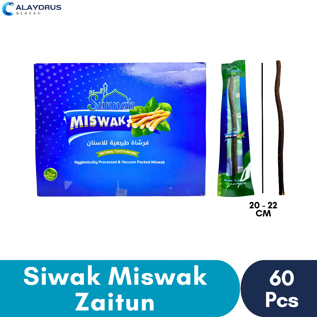 Siwak Zaitun Hitam Asli Original 100 Rasulullah 1 Box Kayu Miswak Arab Penghilang Bau Mulut Premium