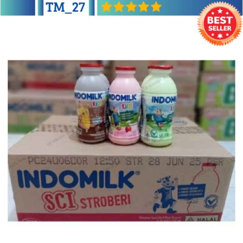

susu indomilk botol 190ml 1dus isi 24 pcs