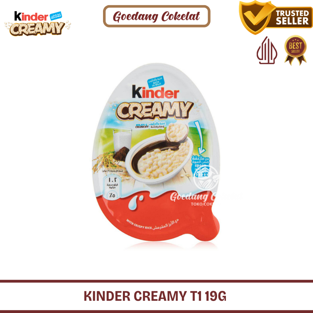 

Kinder Creamy Milky & Crunchy Chocolate Krim Susu Renyah Crispy 19gr