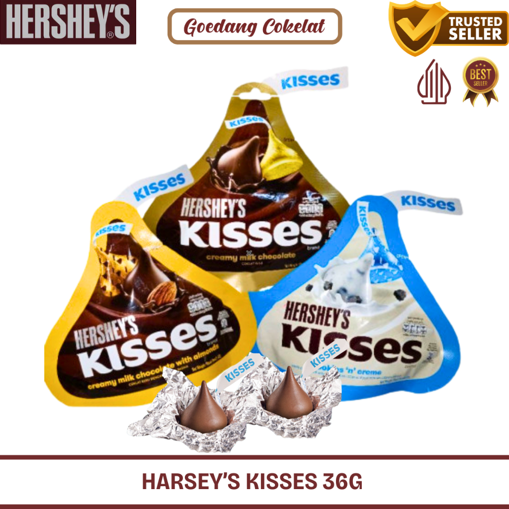 

READY STOCK Coklat Hershey's Hersheys Hershey Kisses Creamy Milk Chocolate Almond Cookies 'n' Cream