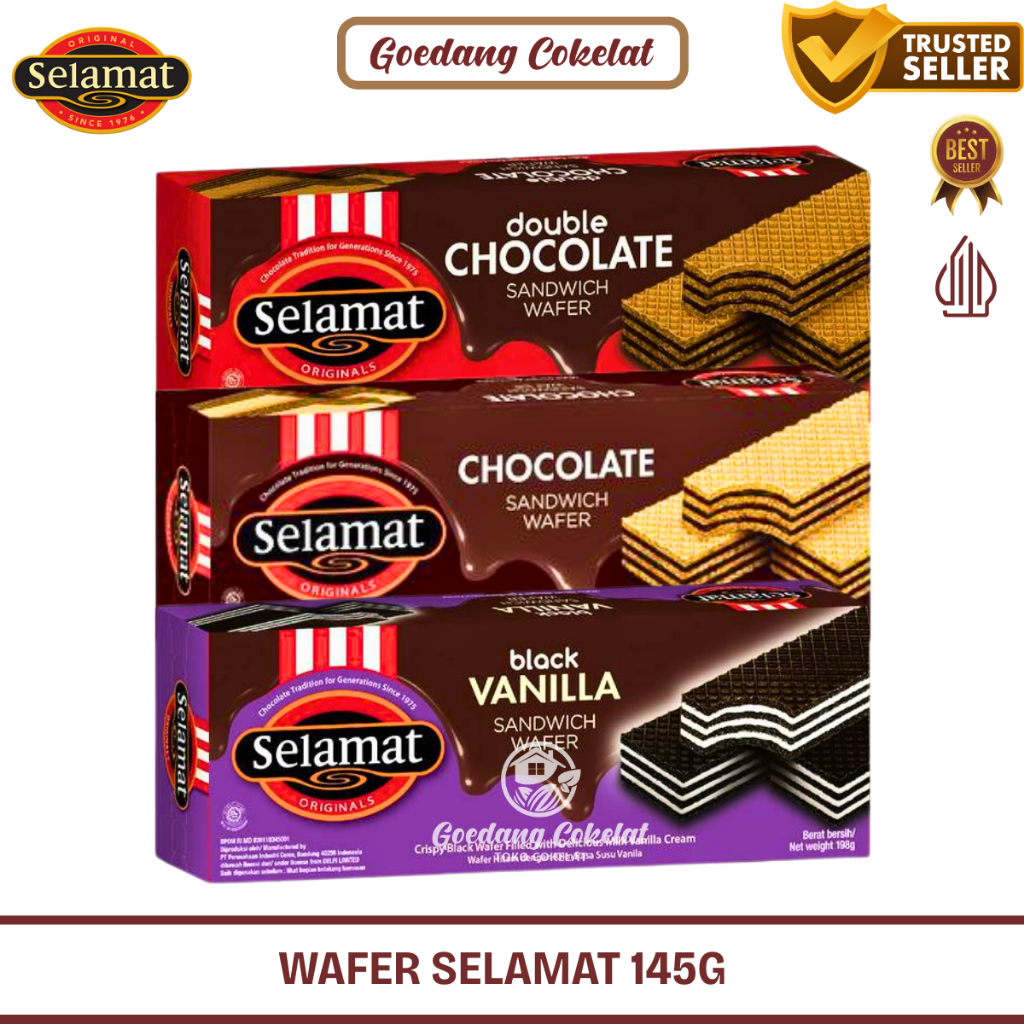 

Selamat Wafer Coklat Double Chocolate Black Vanilla 198 Gr 145 gr