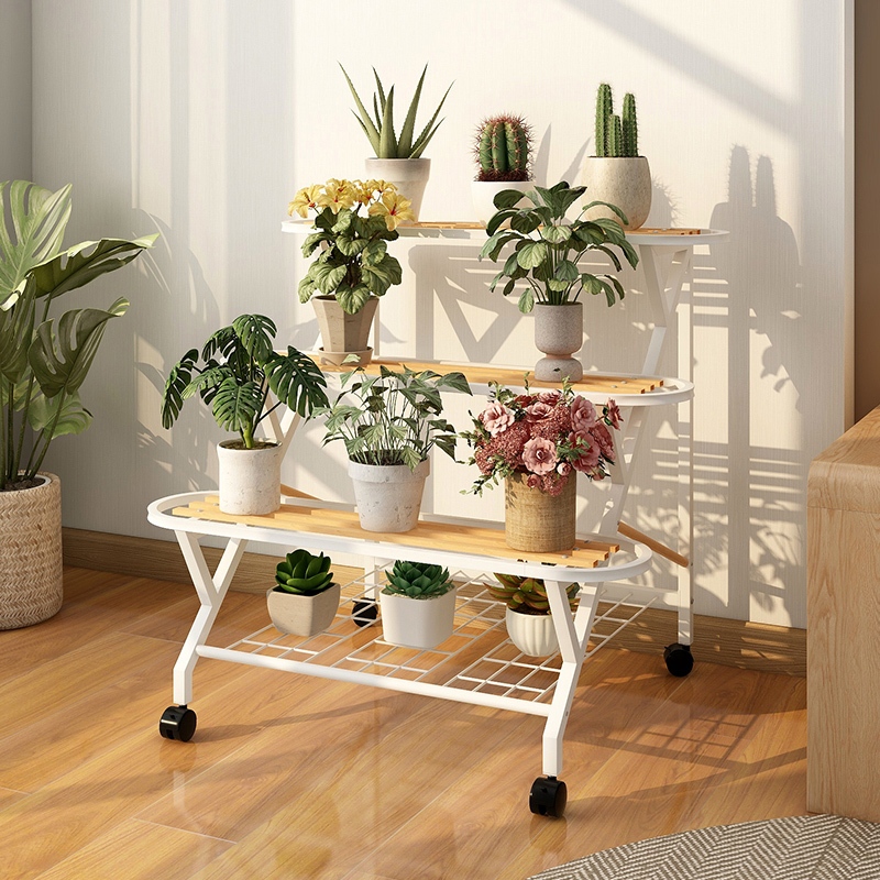 Rak Bunga Susun Besi / Rak Bunga Susun Besi 3-Putih