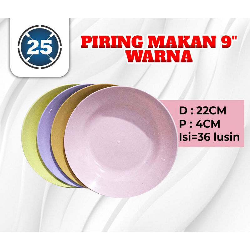 MATAHARI HOUSEWARE - PIRING MAKAN PLASTIK WARNA CANTIK - Matahari Pecah Belah