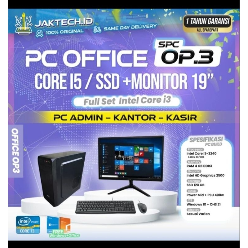 Pc Rakitan core i5 + monitor. keyboard mouse
