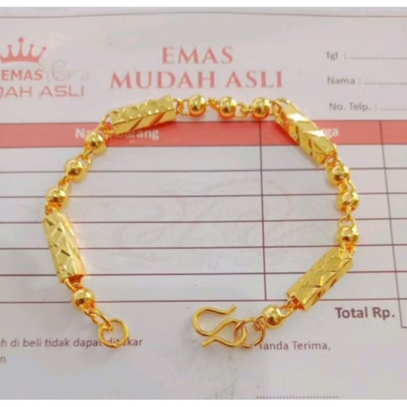 gelang emas mudah 25gr kadar 17.7 free surat