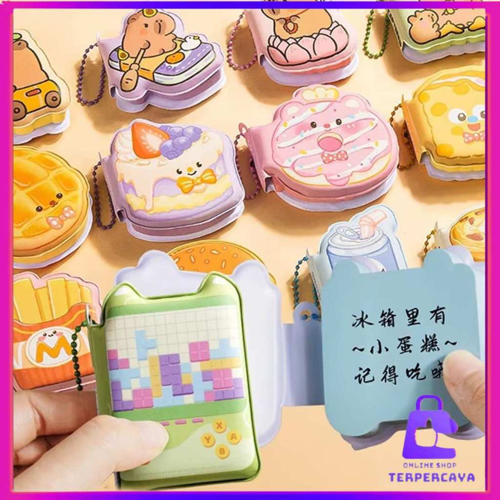 

OST Sticky Note Karakter Lucu 80 Lembar Mini Sticky Notes Dengan Rantai Gantungan Bentuk Makanan Notebook Mini Dengan Bantalan Empuk Squishy Kecil