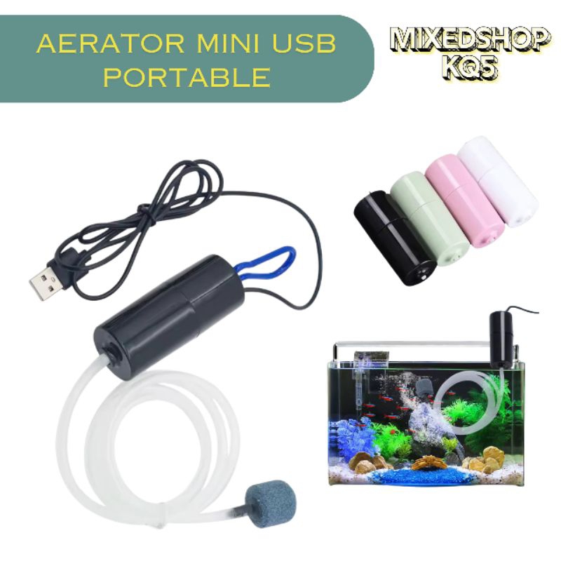 USB Aerator Mini Portable Pompa Aquarium Pompa Gelembung Aerator fish tank oxygenator usb Ikan Airat