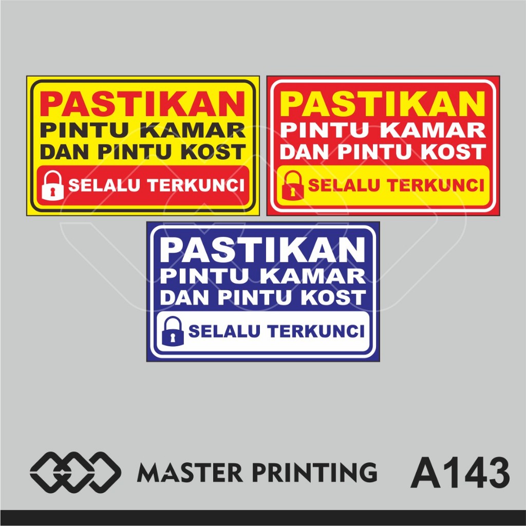 

A143 - Akrilik Pastikan Pintu Kamar dan Kost Selalu Terkunci, Acrylic Sign, Tahan Air, Bisa Custom
