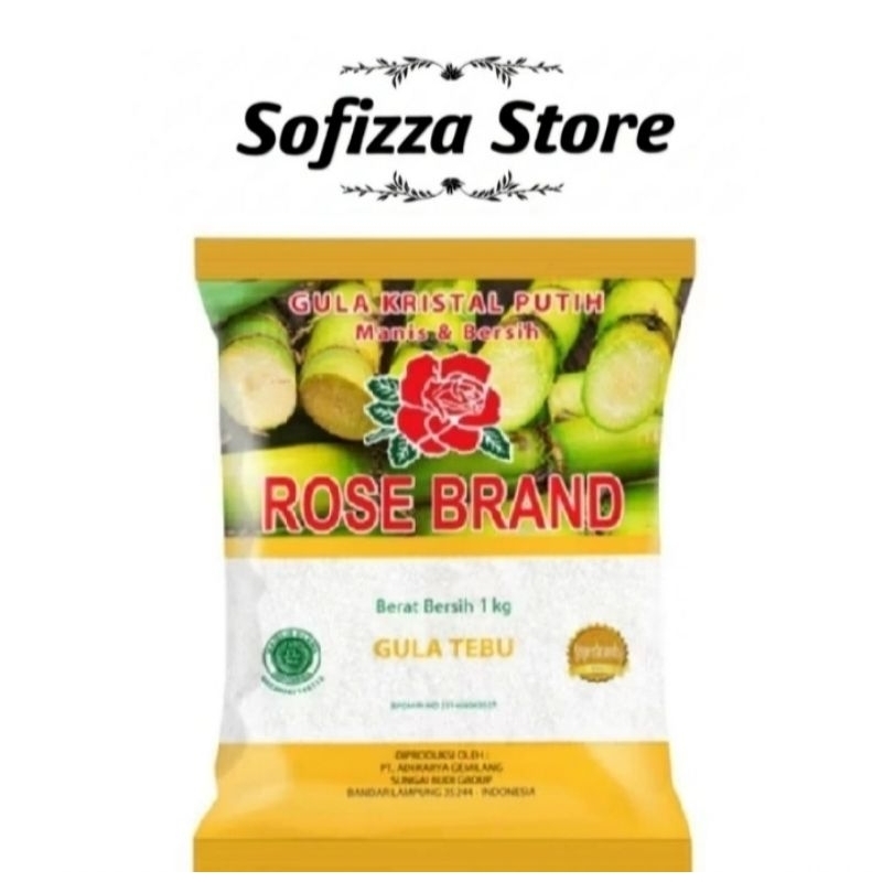 

Gula kristal putih rose brand 1kg premium gula tebu