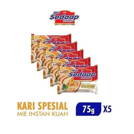 

Sedaap Mie Instan Kari Kental Special Bag 75 gr x5