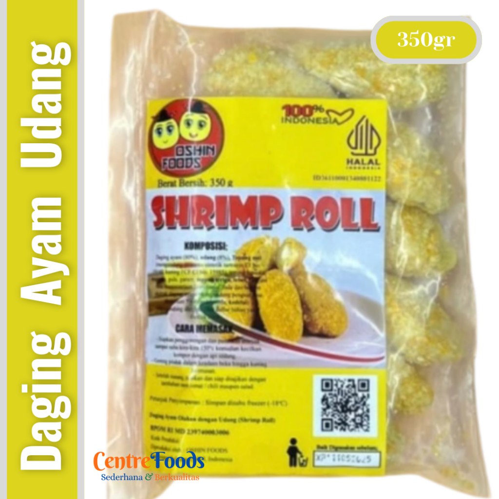 

Daging Ayam Olahan Udang - Shrimp Roll OSHIN FOODS | 350gr [ Harga Per BKS ]