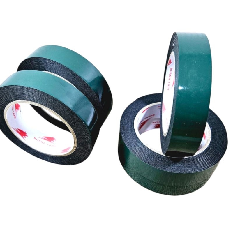 

Double Tape Foam tape buana Hijau 1inch 24 mm x 5m / Double Tape Foam busa Hijau (Per pcs )