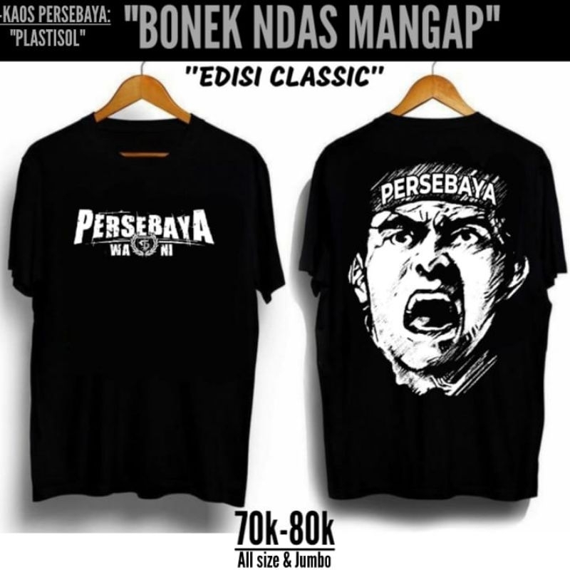 T-shirt Kaos Bonek Ndas Mangap Classic Kaos Distro Persebaya Ndas Mangap