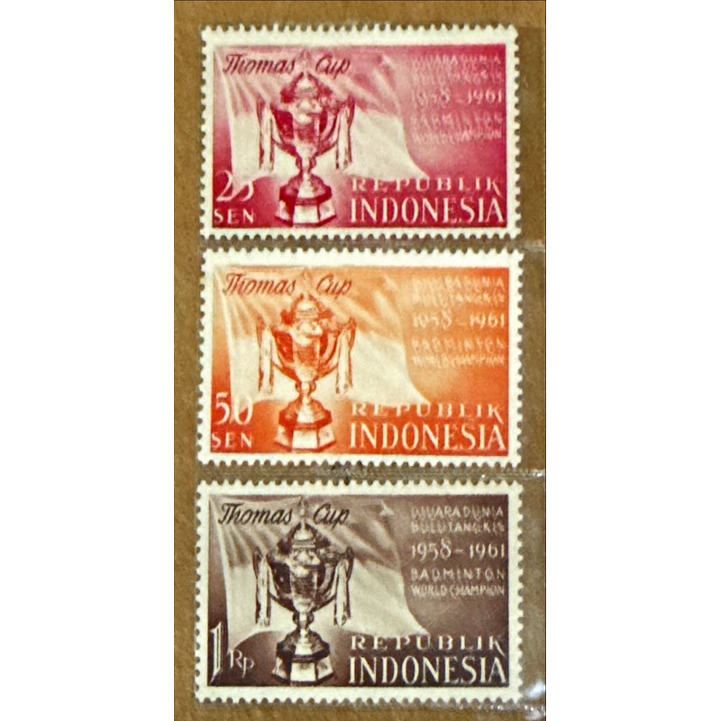

(BA) PRANGKO INDONESIA 1958 THOMAS CUP 3V SERIES MNH.