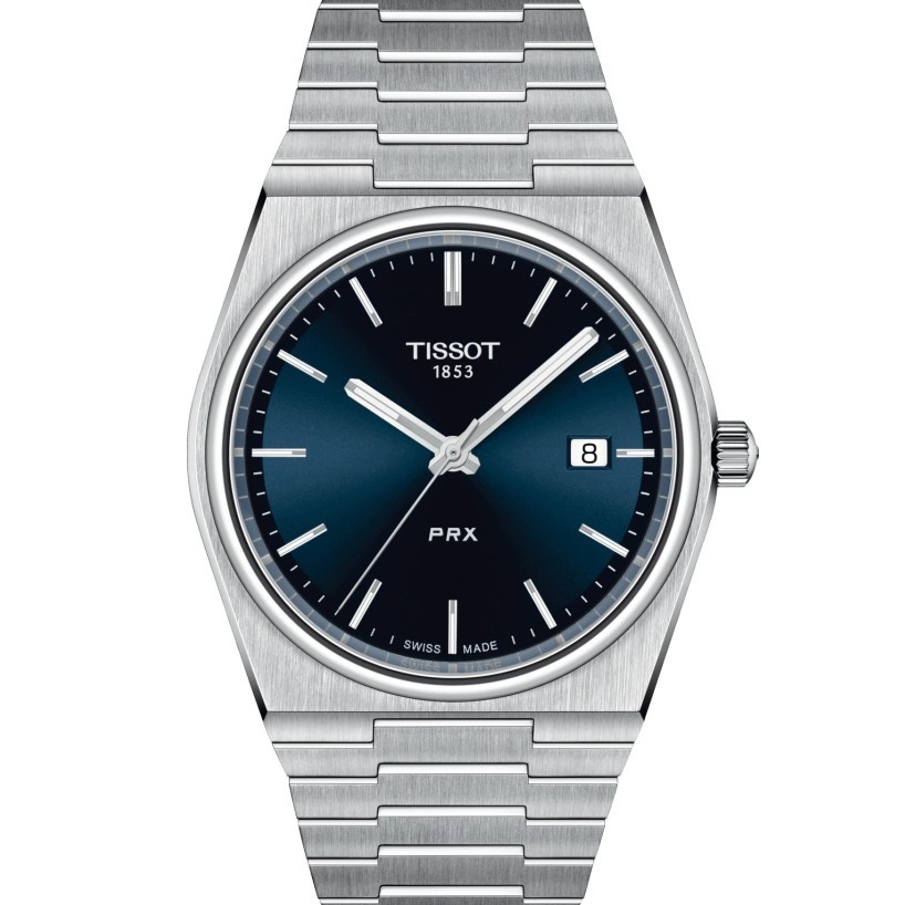 Tissot PRX 40mm Quartz Watch Blue Dial Stainless Strap Jam tangan pria Original T137.410.11.041.00