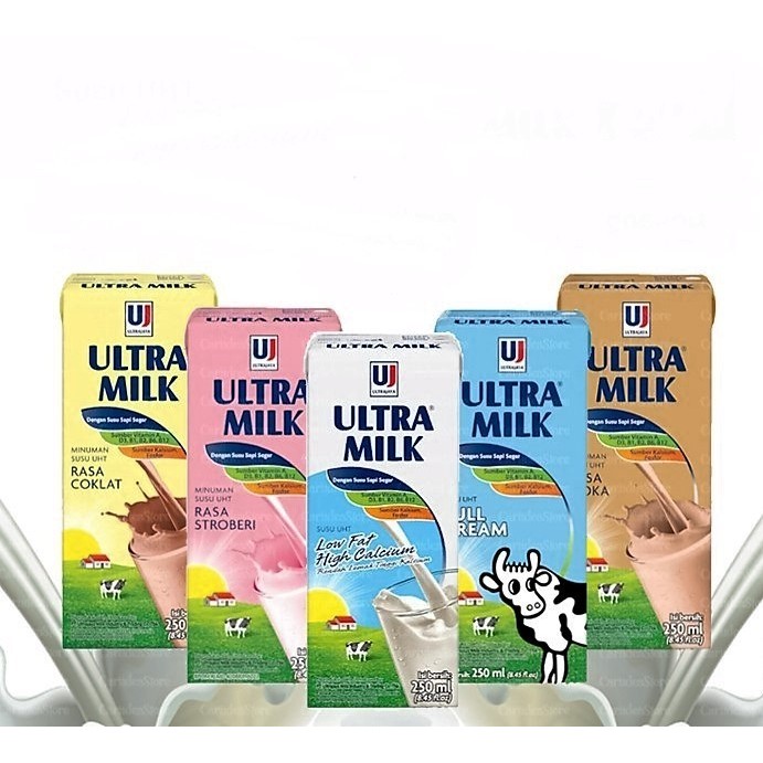 

ULTRA MILK SUSU UHT 250ML FULL CREAM / STRAWBERRY / COKLAT / MOCCA / LOW FAT PLAIN / LOW FAT COKLAT