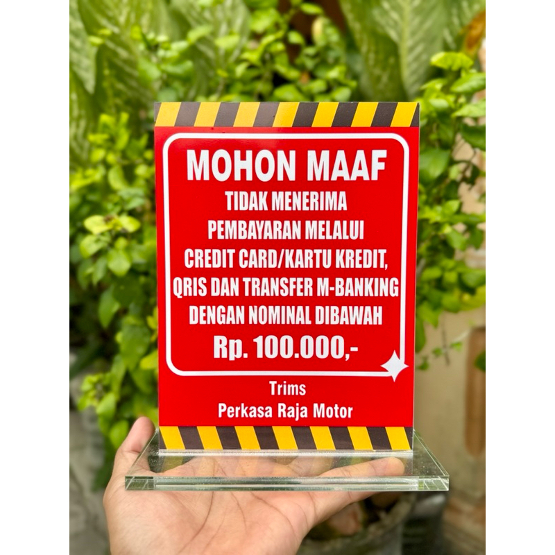 

BISA PAKAI NAMA SENDIRI AKRILIK MEJA UKURAN 15x20cm RESTORAN RUKO TOKO WARUNG JASA AGEN BANK DLL