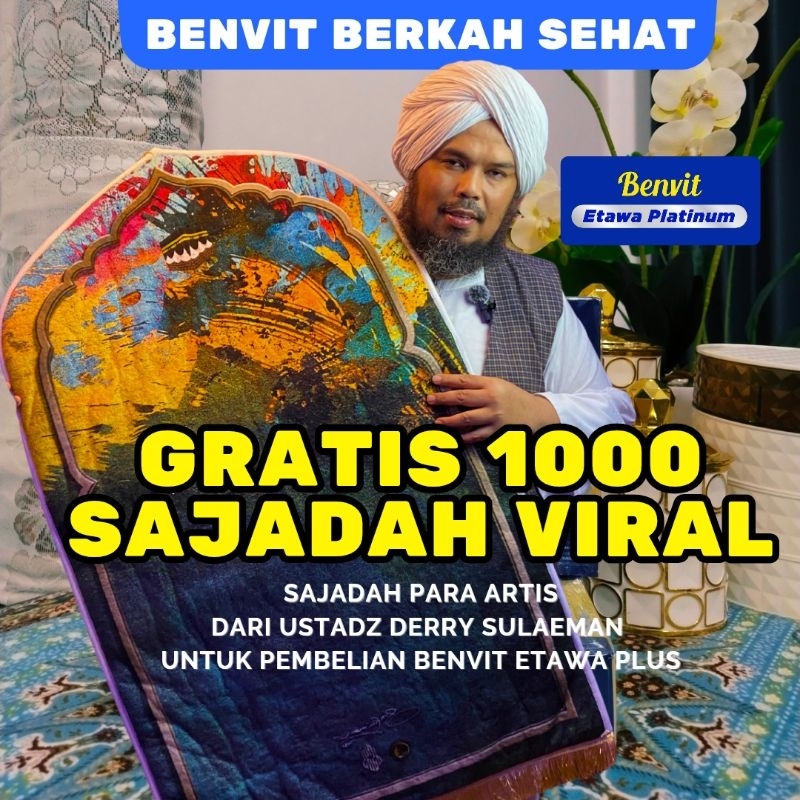 

[Promo Berkah Sehat] Benvit Etawa Platinum - Paket Hemat 10 Box + Bonus Sajadah Viral Eksklusif By Ustadz Derry Sulaiman