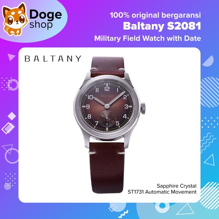 Baltany S2081 Military Field Watch Date Jam Tangan Otomatis ST1731 Movt