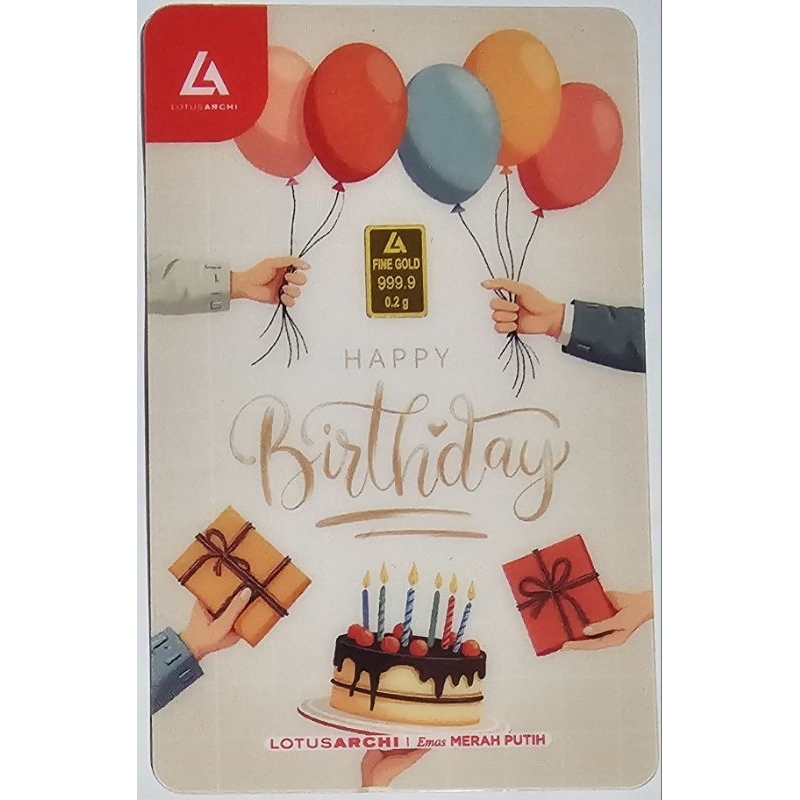 Logam Mulia Lotus Archi 0.2 Gram Happy Birthday