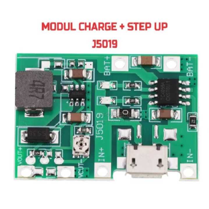 Kit Modul Charger Dan Step Up 2A Baterai 18650 Lithium Modul Charger 18650 J5019
