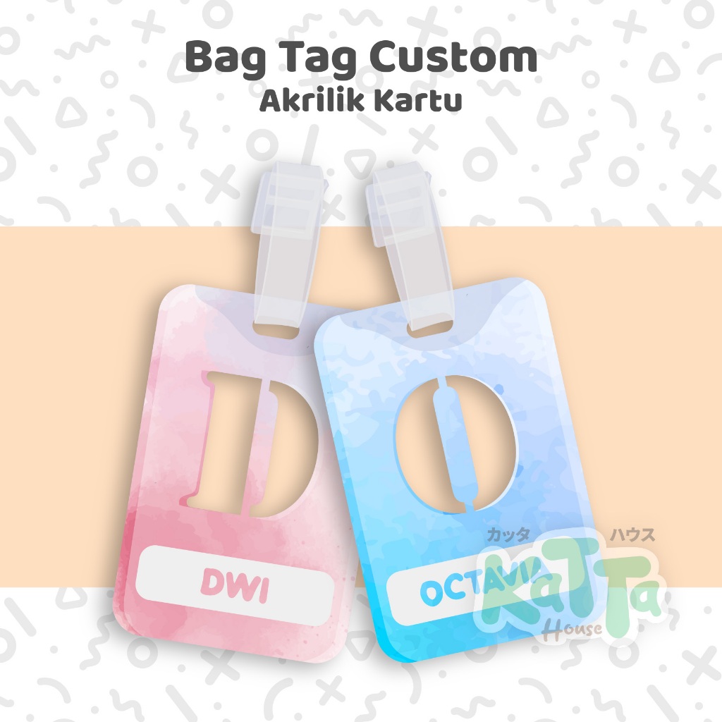 BagTag Akrilik Kartu Custom Nama | Gantungan Nama Tas Koper