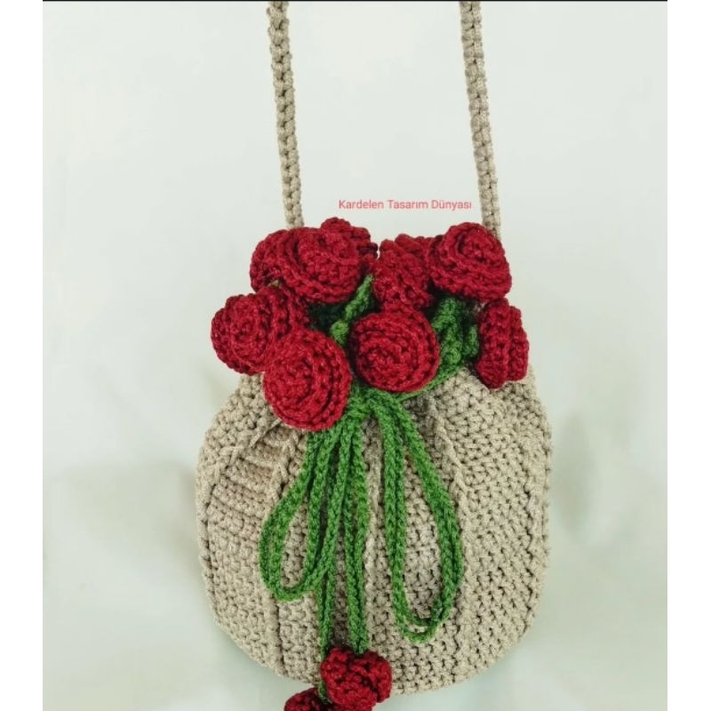 Tas Serut rose / Tas buket rose / Drawstringbag rose / bisa costum warna