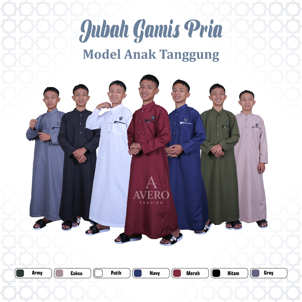 Jubah Anak Laki-Laki Remaja – Gamis Putih Premium Usia 10–16 Tahun