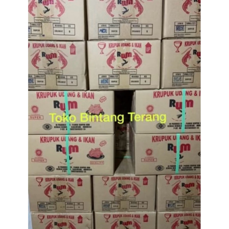 

Kerupuk / Krupuk Udang Ikan Mentah Mede Sabit / Kancing 1 Dus Karton 5 kg RWM RUM / UDM MD Putih / Ananda