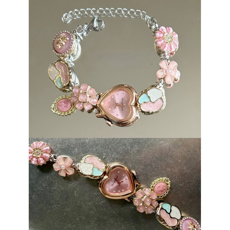 Jam Tangan wanita Vintage Korea Japan y2k Jam Gelang Watch Bracelet Jam Manik Manik yang Charm Watch