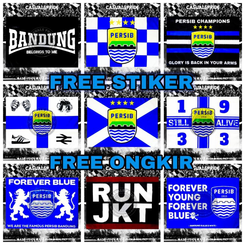 Bendera Flag Murah Persib Bandung Bobotoh Viking Northernwall Casuals Ultras 1933