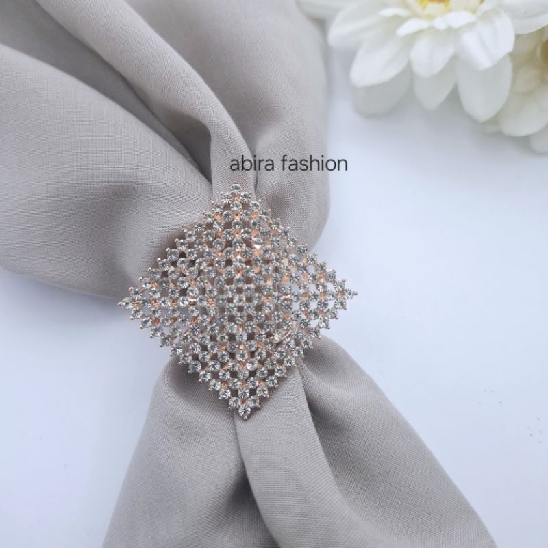 Bros Ring Jilbab matahari Simpel Mewah Elegan Cincin Hijab Kerudung Segi Empat Trend Murah