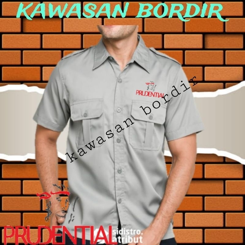 lengan pendek kemeja Prudential seragam Prudential baju Prudential pdh Prudential full bordir..