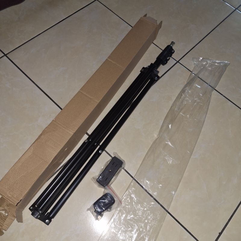 PRELOVED MURAH Tripod Kamera HP Ring Light Bluetooth Bahan Besi Kokoh Tinggi 2 Meter Bekas Pernah Di