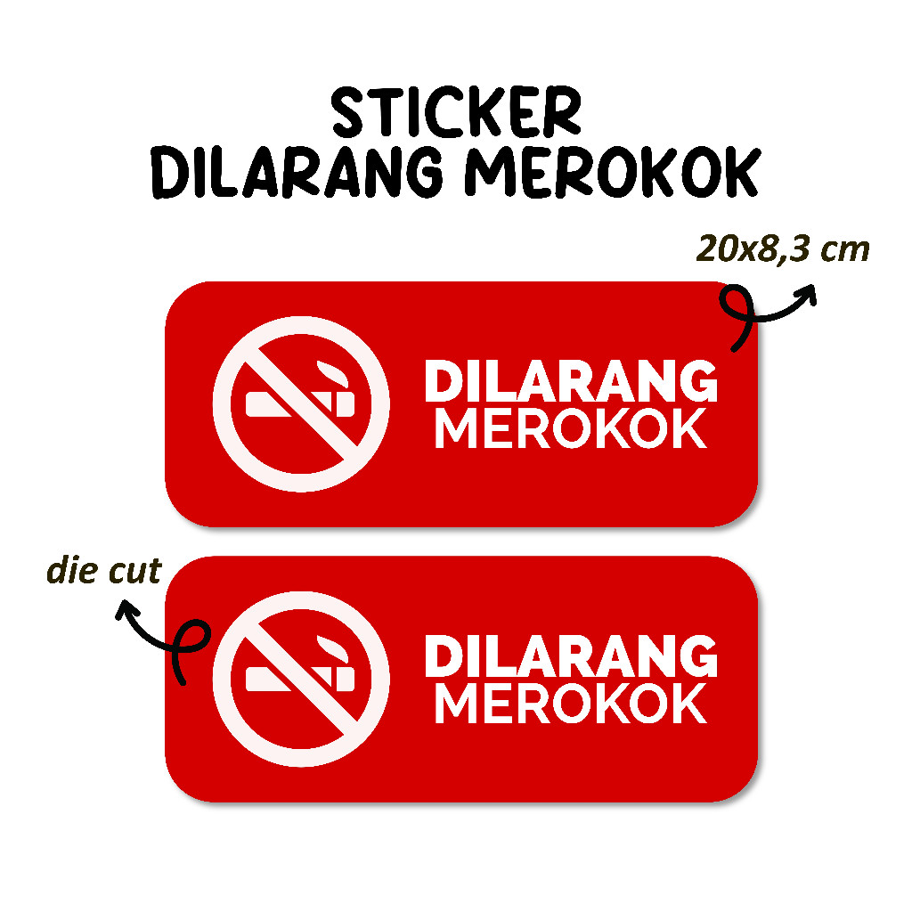 

Stiker Dilarang Merokok No Smoking Stiker Awet Tahan Air Sudah Dipotong Sticker Vinyl Laminasi Glossy Die Cut Warna Biru Cerah 20x8,3 cm