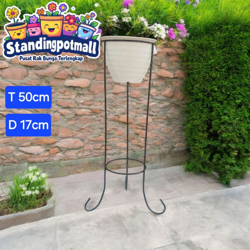 PAMUJI Standingpot Standing Pot Rak Bunga Tanaman Hias Standing Planter Besi Pot Holder Rak Bunga Ta