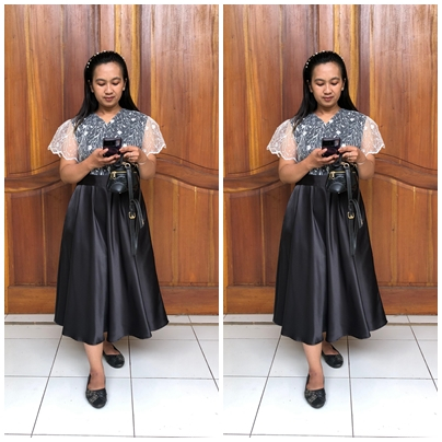 Arcofashion2/Dres Murah/Dres Kombinasi/Satin Brokat/Satin Velvet