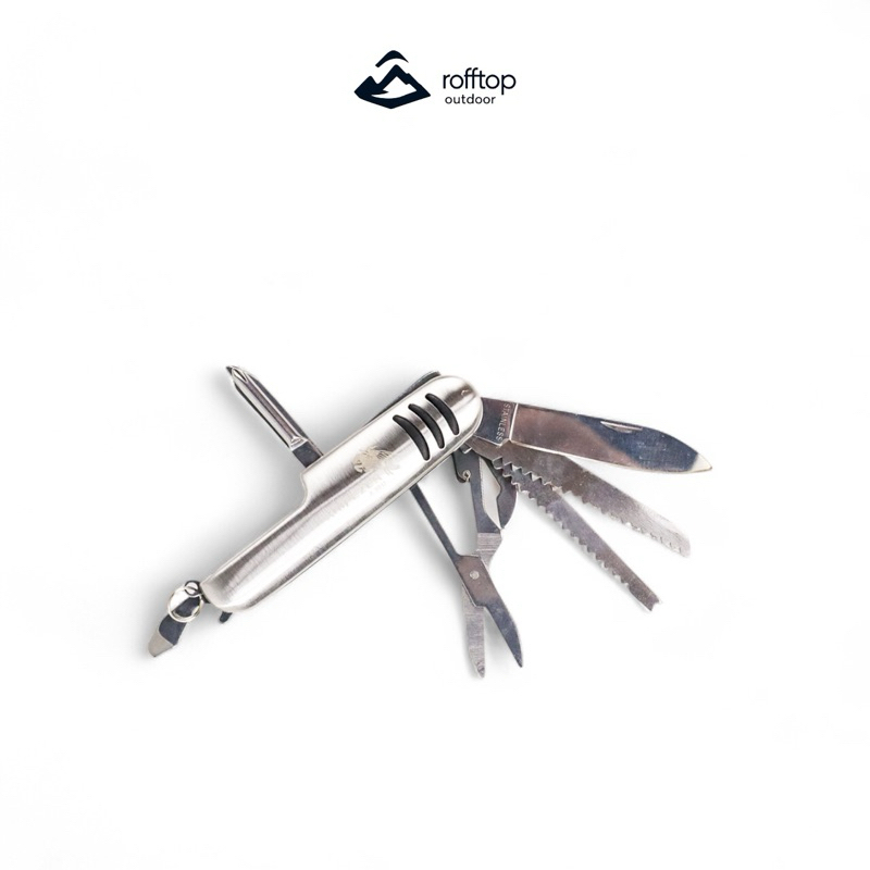 KNIFEZER Pisau Pocket Knife EDC Multifungsi 11in1 camping rooftop