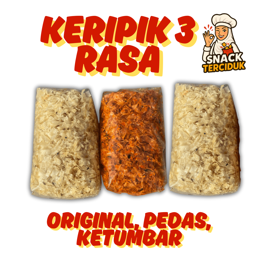 

Keripik Kriwil 3 Rasa Terciduk Snack - Pedas Daun Jeruk, Original, Ketumbar - Kripik Campur 3 Rasa
