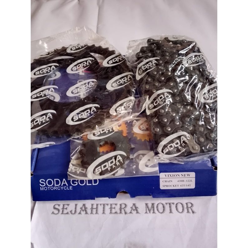 GEAR SET/ PAKET asli  SODA GOLD untuk motor VIXION NEW