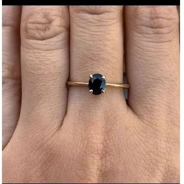 Cincin Emas Wanita batu blue sapphire asli